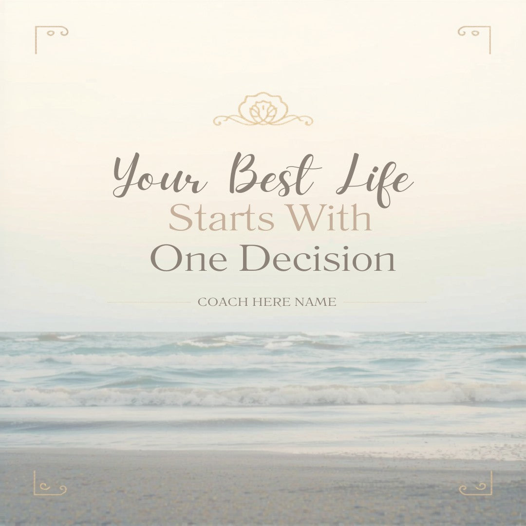 Life Coach Instagram Template Pack Style 1 - Ocean Blue & Sunrise Gold
