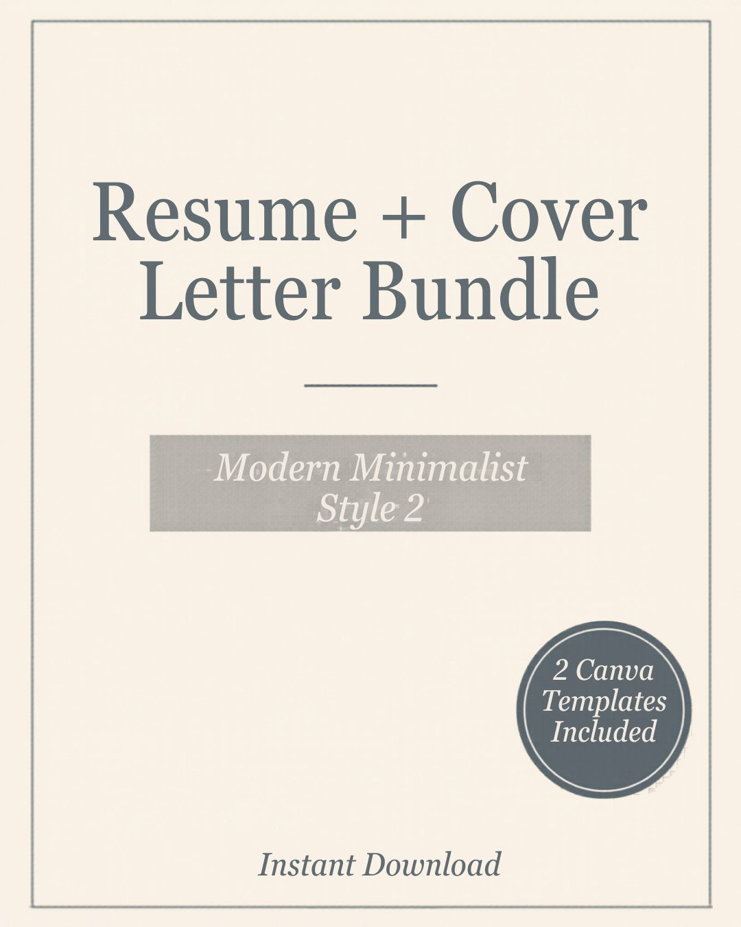 Resume + Cover Letter Bundle Style 2