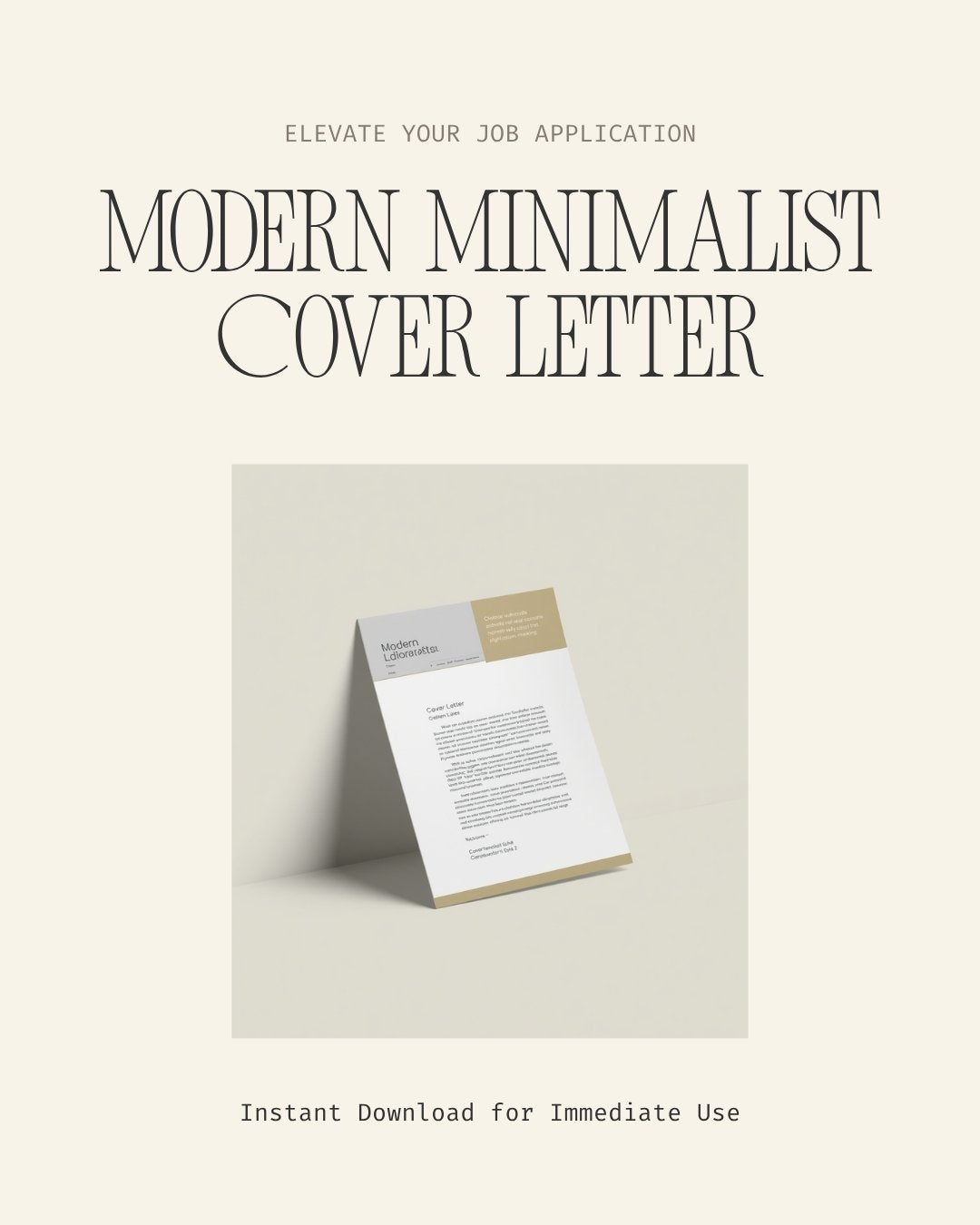 Modern Minimalist Cover Letter Style 2