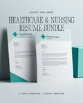 Healthcare Nursing Resume Cover Letter Bundle Style 1 Clean Classic