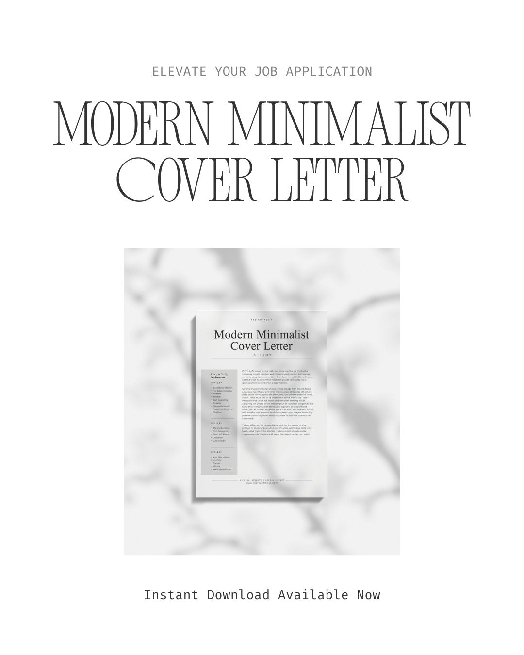 Modern Minimalist Cover Letter Style 1