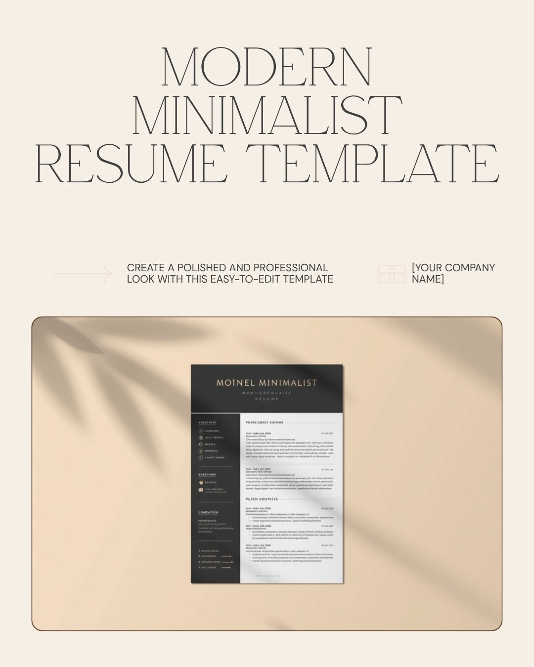 Modern Minimalist Resume Style 2