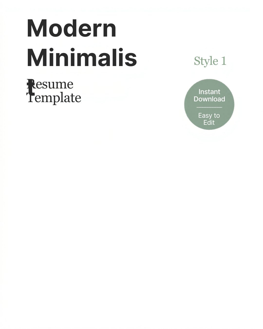 Modern Minimalist Resume Style 1